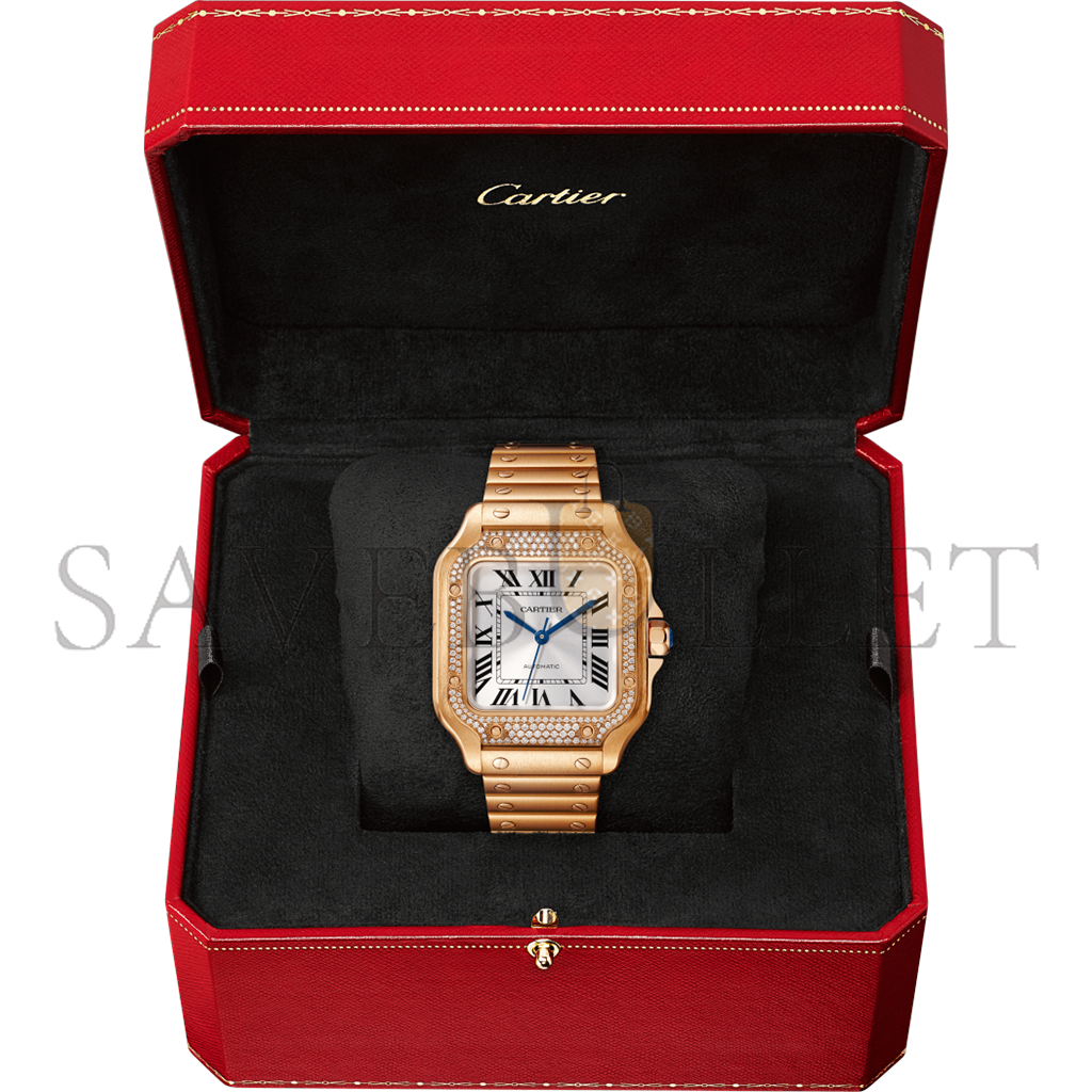 CARTIER SANTOS DE MEDIUM MODEL 18K ROSE GOLD AUTOMATIC WINDING WATCH WJSA0009 CARTIER SANTOS DE MEDIUM MODEL 18K ROSE GOLD AUTOMATIC WINDING WATCH WJSA0009